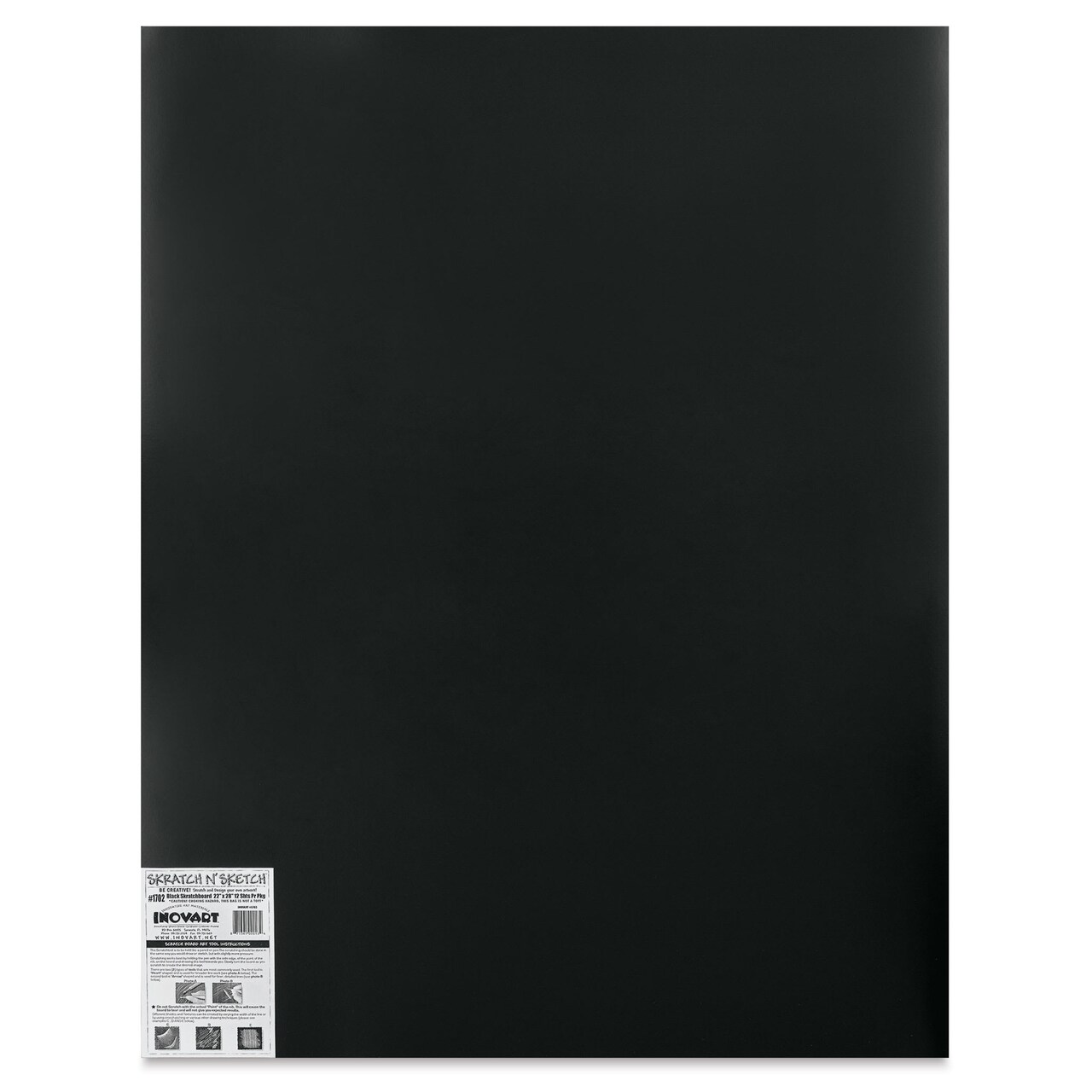 Inovart Skratch N' Sketch Scratchboards - 22" x 28", Pkg of 12